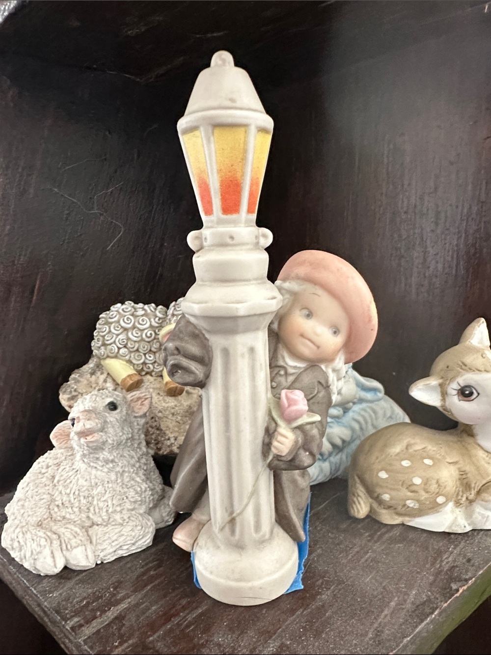 Vintage 1996 Kim Anderson Christmas Girl with Street Light.